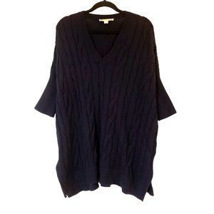 Michael Kors chunky knit‎ tunic sweater size S/M Navy blue oversized